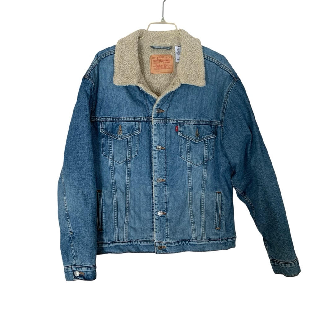 Levi’s Mens Sz.XL Vintage 2006 Blue Jean Wash Sherpa Lined Denim  Trucker Jacket
